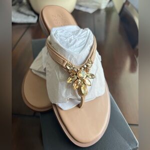 Naturalizer Liliana Creme Sandals with Rhinestone Embellishments Sz 6.5, 9.5